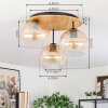 Koyoto Plafondlamp, Kogellampje 40 cm Natuurlijke kleuren, Zwart, 3-lichts