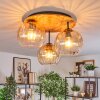 Koyoto Plafondlamp, Kogellampje 40 cm Natuurlijke kleuren, Zwart, 3-lichts
