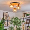 Koyoto Plafondlamp, Kogellampje 40 cm Natuurlijke kleuren, Zwart, 3-lichts