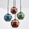 Ripoll Hanglamp, Kogellampje, Cluster hanglamp Blauw, Groen, Koperkleurig, 4-lichts