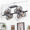 Koyoto Plafondlamp, Kogellampje Rookkleurig, 8-lichts