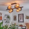 Koyoto Plafondlamp, Kogellampje Amber, Rookkleurig, 8-lichts