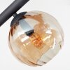 Koyoto Plafondlamp, Kogellampje Amber, Duidelijk, Rookkleurig, 8-lichts