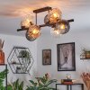 Koyoto Plafondlamp, Kogellampje Amber, Duidelijk, Rookkleurig, 8-lichts