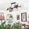 Koyoto Plafondlamp, Kogellampje Amber, Duidelijk, Rookkleurig, 8-lichts