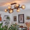 Koyoto Plafondlamp, Kogellampje Amber, Duidelijk, Rookkleurig, 8-lichts