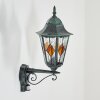 Hongkong Wandlamp voor buiten, Wandlamp Groen, Zwart, 1-licht, Bewegingsmelder