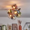 Gastor Plafondlamp, Kogellampje Blauw, Groen, Duidelijk, Koperkleurig, 8-lichts