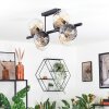 Koyoto Plafondlamp, Kogellampje Amber, Duidelijk, Rookkleurig, 8-lichts