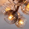 Koyoto Plafondlamp, Kogellampje Amber, Duidelijk, Rookkleurig, 8-lichts