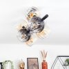 Koyoto Plafondlamp, Kogellampje Amber, Duidelijk, Rookkleurig, 8-lichts