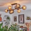 Koyoto Plafondlamp, Kogellampje Amber, Rookkleurig, 8-lichts