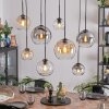Koyoto Hanglamp, Kogellampje, Hanglamp Amber, Duidelijk, Rookkleurig, 8-lichts