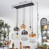 Ripoll Hanglamp, Kogellampje, Hanglamp Amber, Duidelijk, Rookkleurig, 6-lichts