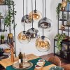 Ripoll Hanglamp, Kogellampje, Hanglamp Amber, Duidelijk, Rookkleurig, 6-lichts