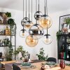 Gastor Hanglamp, Kogellampje, Hanglamp Amber, Chroom, Duidelijk, Rookkleurig, 8-lichts