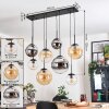 Gastor Hanglamp, Kogellampje, Hanglamp Amber, Chroom, Duidelijk, Rookkleurig, 8-lichts