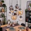 Gastor Hanglamp, Kogellampje, Hanglamp Amber, Chroom, Duidelijk, Rookkleurig, 8-lichts