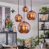 Koyoto Hanglamp, Kogellampje, Cluster hanglamp Koperkleurig, 4-lichts