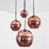 Koyoto Hanglamp, Kogellampje, Cluster hanglamp Koperkleurig, 4-lichts