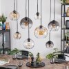 Koyoto Hanglamp, Kogellampje, Hanglamp Amber, Duidelijk, Rookkleurig, 8-lichts
