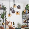 Ripoll Hanglamp, Kogellampje, Hanglamp Amber, Rookkleurig, 6-lichts