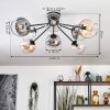 Koyoto Plafondlamp, Kogellampje 86 cm Amber, Duidelijk, Rookkleurig, 8-lichts