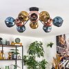 Ripoll Plafondlamp, Kogellampje Blauw, Goud, Koperkleurig, 10-lichts