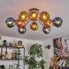 Ripoll Plafondlamp, Kogellampje Blauw, Goud, Koperkleurig, 10-lichts