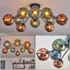 Ripoll Plafondlamp, Kogellampje Blauw, Groen, Koperkleurig, 10-lichts