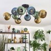 Koyoto Plafondlamp, Kogellampje 85 cm Blauw, Goud, Groen, 10-lichts