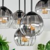 Koyoto Plafondlamp, Kogellampje 33 cm Duidelijk, Rookkleurig, 5-lichts
