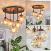 Koyoto Plafondlamp, Kogellampje 33 cm Amber, Duidelijk, 5-lichts