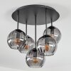 Koyoto Plafondlamp, Kogellampje 33 cm Rookkleurig, 5-lichts