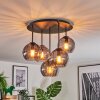 Koyoto Plafondlamp, Kogellampje 33 cm Rookkleurig, 5-lichts