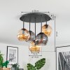 Koyoto Plafondlamp, Kogellampje 33 cm Amber, Rookkleurig, 5-lichts