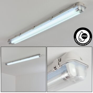 Ilena Plafondlamp voor buiten, Buitenlicht, Badkamerlamp, Bouw spotlight, Plafondlamp LED Grijs, 1-licht