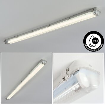 Ilena Plafondlamp voor buiten, Buitenlicht, Badkamerlamp, Bouw spotlight, Plafondlamp LED Grijs, 1-licht