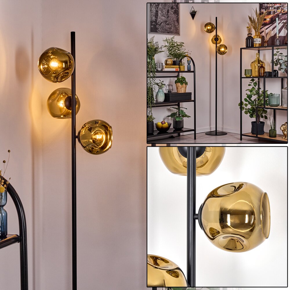 Ripoll Kogellampje, Staande lamp Goud, 3-lichts main product photo