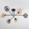 Ripoll Plafondlamp, Kogellampje Amber, Rookkleurig, 6-lichts