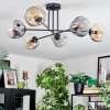 Ripoll Plafondlamp, Kogellampje Amber, Duidelijk, Rookkleurig, 6-lichts
