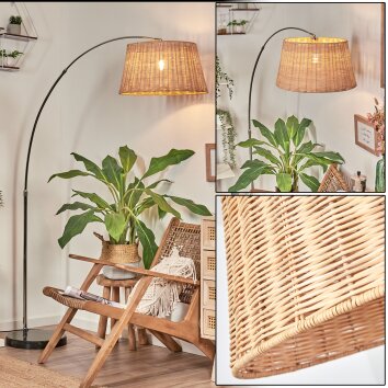 Cavaca Staande lamp, Booglampen Chroom, Zwart, 1-licht