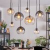 Koyoto Hanglamp, Kogellampje, Hanglamp Amber, Duidelijk, Rookkleurig, 8-lichts