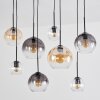 Koyoto Hanglamp, Kogellampje, Hanglamp Amber, Duidelijk, Rookkleurig, 8-lichts