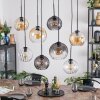 Koyoto Hanglamp, Kogellampje, Hanglamp Amber, Duidelijk, Rookkleurig, 8-lichts