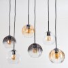 Koyoto Hanglamp, Kogellampje, Hanglamp Amber, Duidelijk, Rookkleurig, 6-lichts