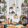 Koyoto Hanglamp, Kogellampje, Hanglamp Amber, Duidelijk, Rookkleurig, 6-lichts