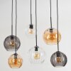 Koyoto Hanglamp, Kogellampje, Hanglamp Amber, Duidelijk, Rookkleurig, 6-lichts