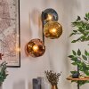 Ripoll Kogellampje, Wandlamp Blauw, Goud, Koperkleurig, 3-lichts