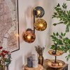 Ripoll Kogellampje, Wandlamp Blauw, Goud, Koperkleurig, 3-lichts